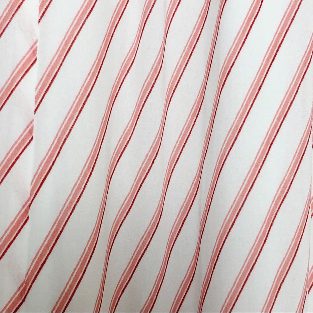 Ann Taylor LOFT Barbiecore Pink White Striped Ruffle Skirt 4 - Picture 6 of 14